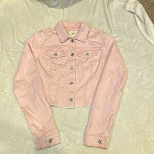Jessica Simpson Light pink jean jacket ~Size medium BUT RUNS MORE LIKE AN XS/S